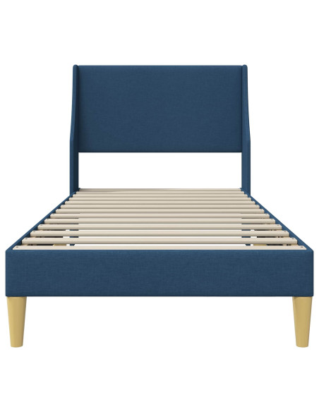 Struttura del letto con testiera Blu 100 x 200 cm Tessuto