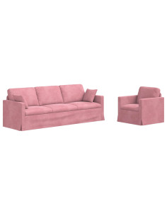 Divano 2 pcs Rosa 228 x 78 x 80 cm Velluto 2