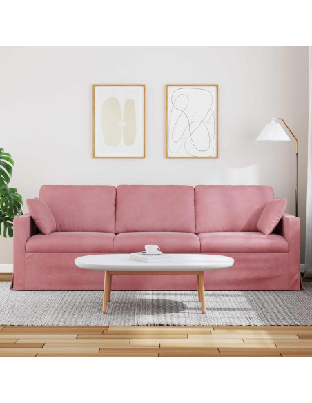 Divano Rosa 228 x 78 x 80 cm Velluto
