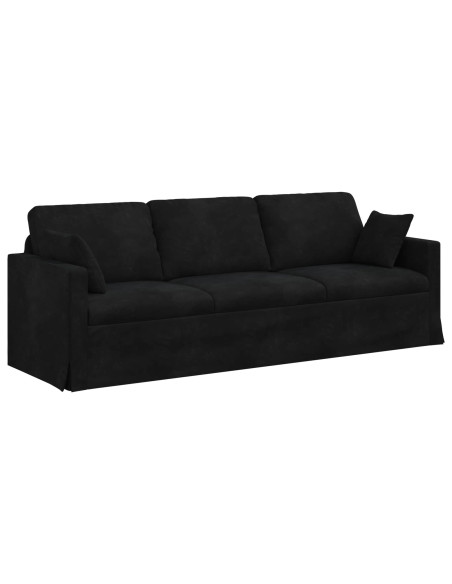 Divano Nero 228 x 78 x 80 cm Velluto