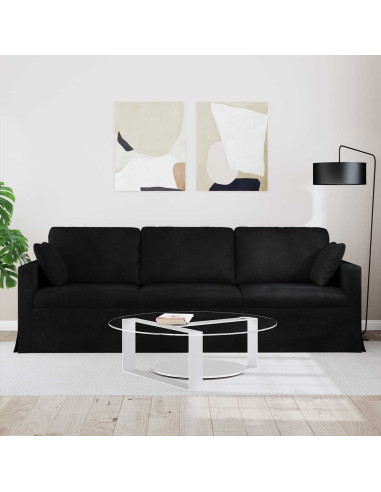 Divano Nero 228 x 78 x 80 cm Velluto