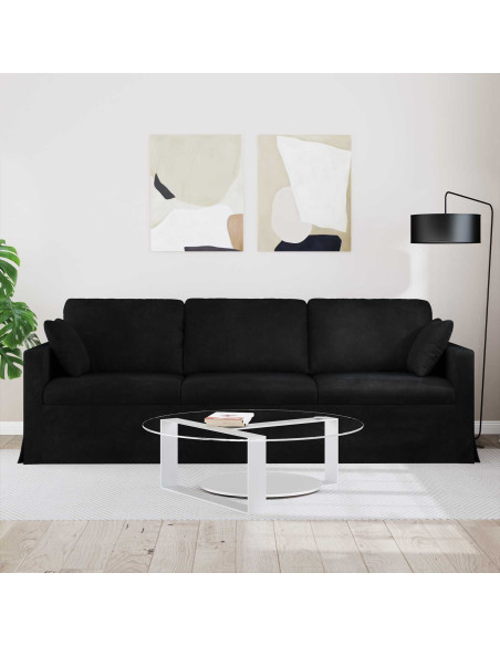 Divano Nero 228 x 78 x 80 cm Velluto