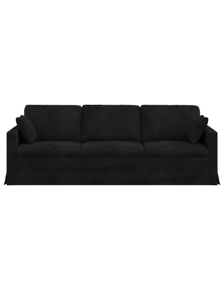 Divano Nero 228 x 78 x 80 cm Velluto