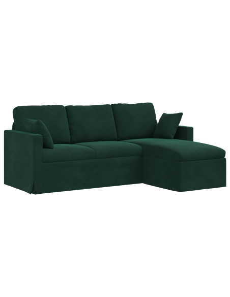 Divano Verde Scuro 198 x 134 x 80 cm Velluto