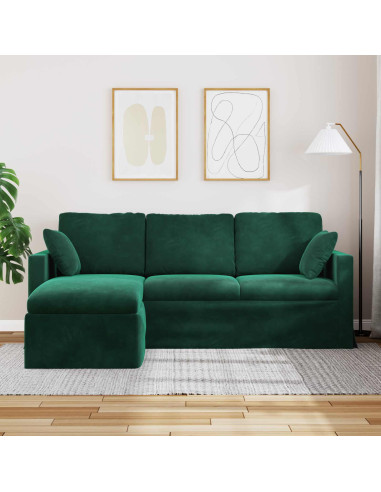 Divano Verde Scuro 198 x 134 x 80 cm Velluto