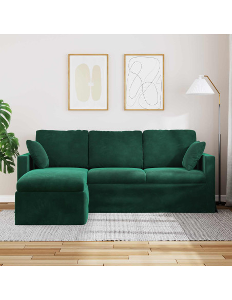 Divano Verde Scuro 198 x 134 x 80 cm Velluto