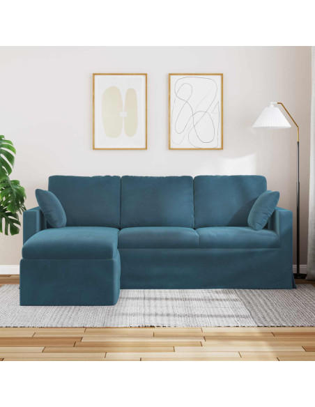 Divano Blu 198 x 134 x 80 cm Velluto