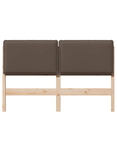 Testiera imbottita con testiera Grigio Naturale e Chiaro 150 cm