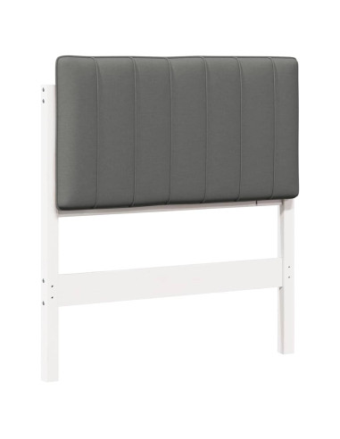 Testiera imbottita Bianco e grigio chiaro 75 cm Pino massello