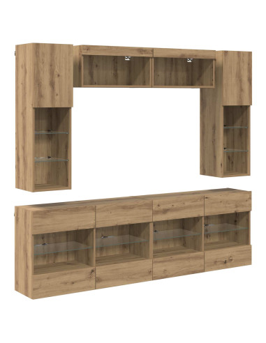 Set di Mobiletto da TV a Parete 6 pcs Rovere Artigianale
