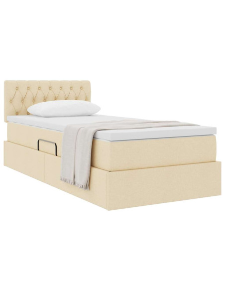 Letto con contenitore e materasso Crema 90 x 200 cm