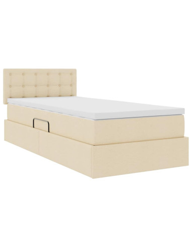 Letto con contenitore e materasso Crema 90 x 200 cm