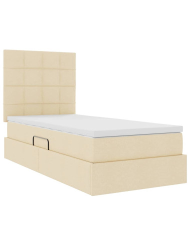 Letto con contenitore e materasso Crema 90 x 200 cm Poliestere