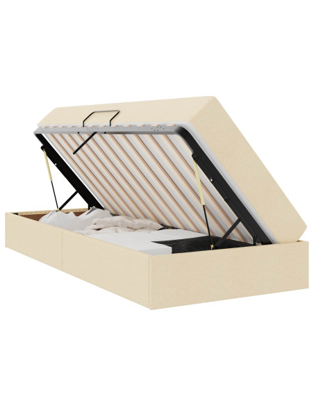 Letto con contenitore e materasso Crema 90 x 200 cm Poliestere