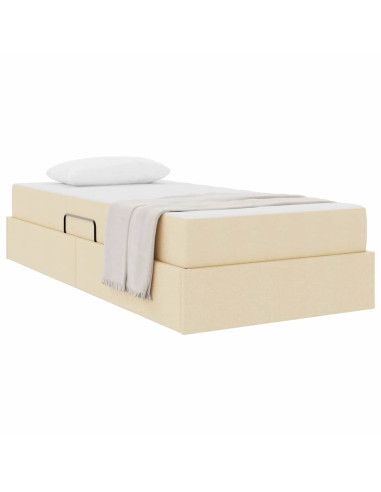 Letto con contenitore e materasso Crema 90 x 200 cm Poliestere