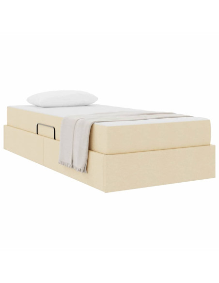 Letto con contenitore e materasso Crema 90 x 200 cm Poliestere