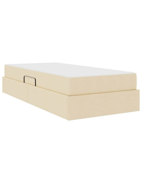 Letto con contenitore e materasso Crema 90 x 200 cm Poliestere