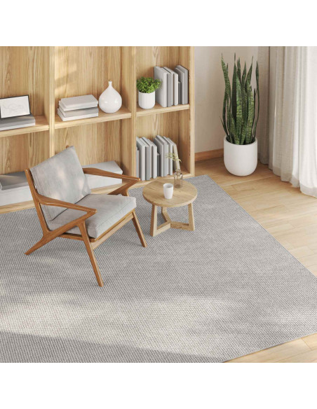 Tappeti per area HUARTE Crema e Grigio 120 x 120 cm Poliestere