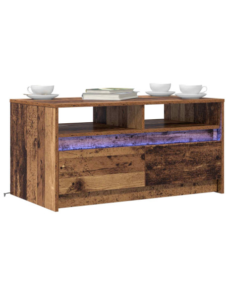 Tavolino da salotto con cassetto Legno vecchio 90 x 50 x 45 cm