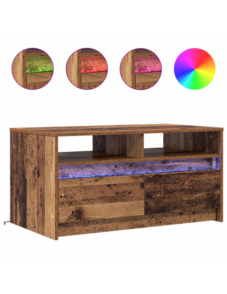 Tavolino da salotto con cassetto Legno vecchio 90 x 50 x 45 cm