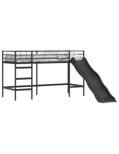 Letto loft per bambini con scivolo Nero e antracite 2