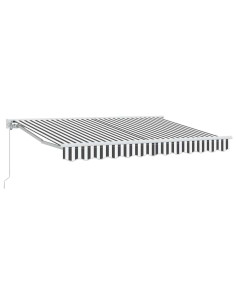 Tenda Retrattile Antracite e Bianco 300 x 200 cm 2