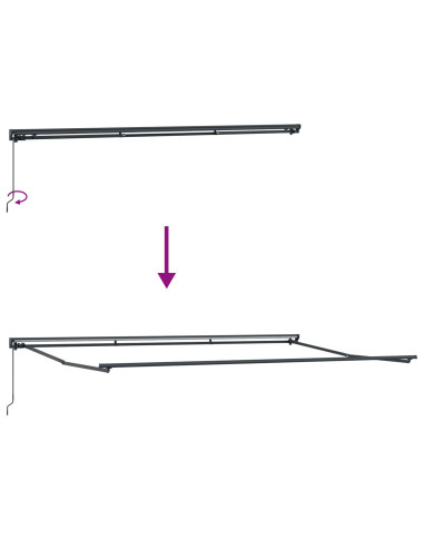 Tenda Retrattile Antracite e Bianco 500 × 300 cm