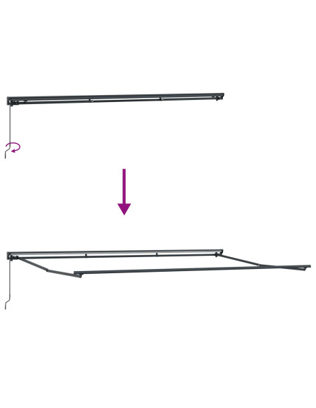 Tenda Retrattile Antracite e Bianco 500 × 300 cm