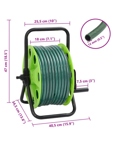 Avvolgitubo Verde Autoportante con Tubo 20 m PVC