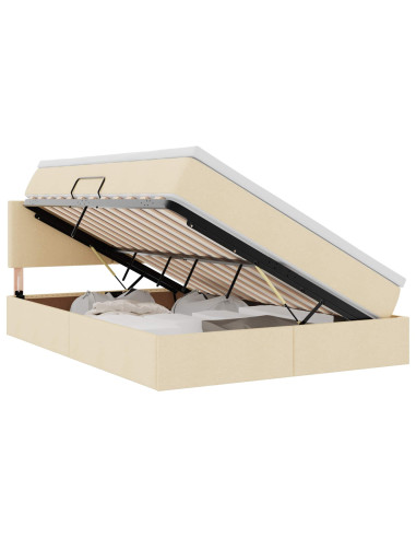 Letto con contenitore e materasso Crema 140 x 190 cm