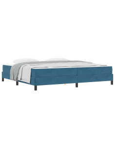Letto a molle con materasso Blu Scuro 200 x 220 cm Tessuto 2