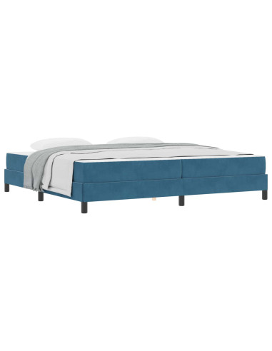 Letto a molle con materasso Blu Scuro 200 x 220 cm Tessuto