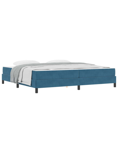 Letto a molle con materasso Blu Scuro 200 x 220 cm Tessuto