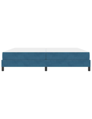 Letto a molle con materasso Blu Scuro 200 x 220 cm Tessuto