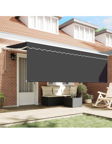 Tenda Retrattile Antracite 350 x 200 cm Poliestere e Alluminio