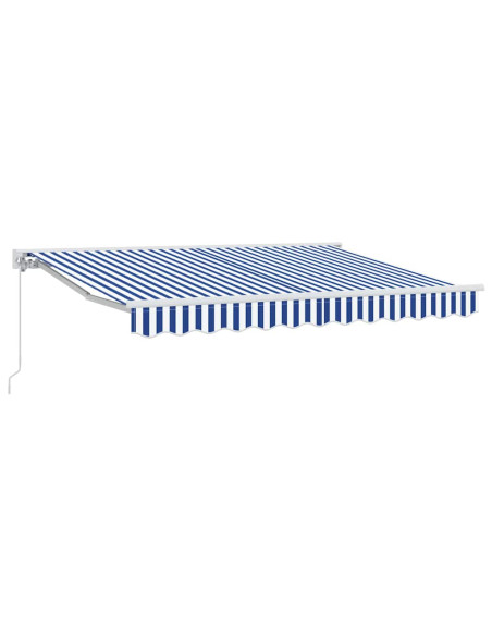 Tenda Retrattile Blu e Bianco 250 x 200 cm Poliestere e Metallo