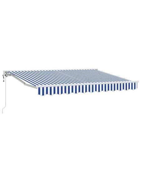 Tenda Retrattile Blu e Bianco 250 x 200 cm Poliestere e Metallo