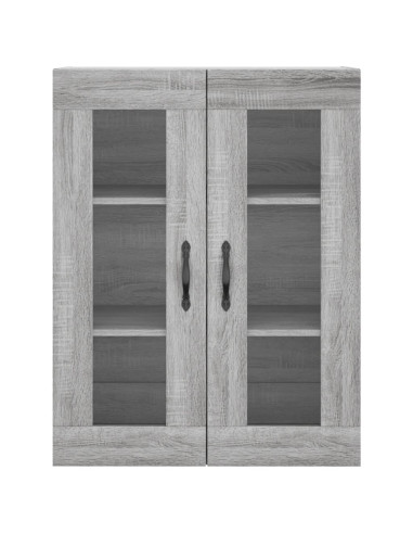 Credenza Grigio Sonoma 69,5x34x180 cm in Legno Multistrato