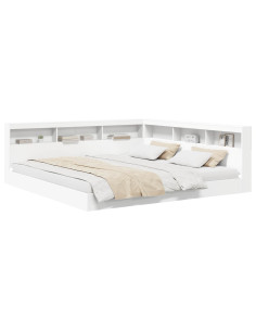 Letto Libreria Bianco 180 x 200 cm Legno multistrato 2
