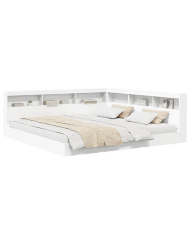 Letto Libreria Bianco 180 x 200 cm Legno multistrato