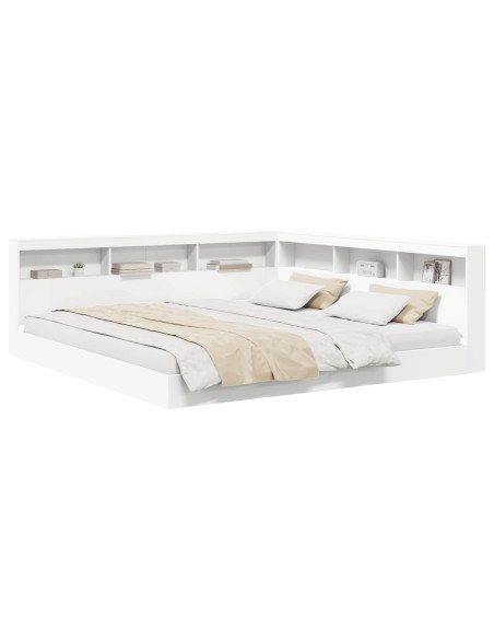 Letto Libreria Bianco 180 x 200 cm Legno multistrato