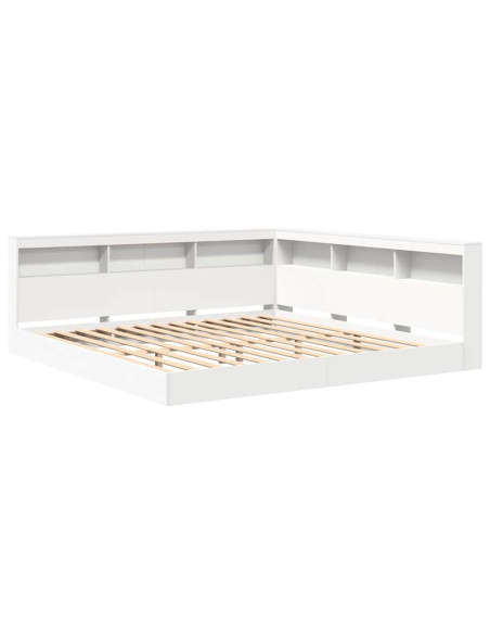 Letto Libreria Bianco 180 x 200 cm Legno multistrato