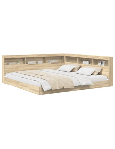 Letto Libreria rovere sonoma 180 x 200 cm Legno multistrato 2