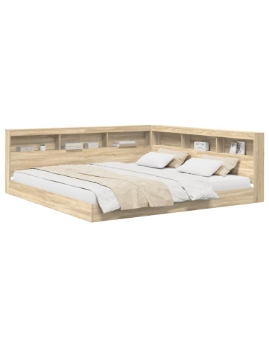 Letto Libreria rovere sonoma 180 x 200 cm Legno multistrato