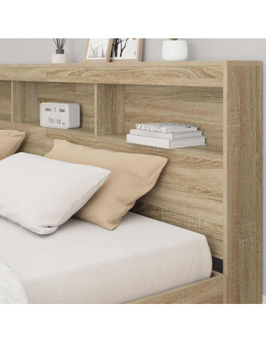 Letto Libreria rovere sonoma 180 x 200 cm Legno multistrato