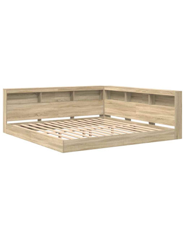 Letto Libreria rovere sonoma 180 x 200 cm Legno multistrato