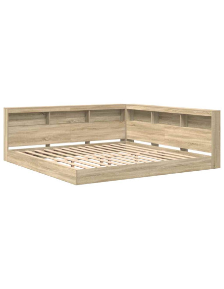 Letto Libreria rovere sonoma 180 x 200 cm Legno multistrato