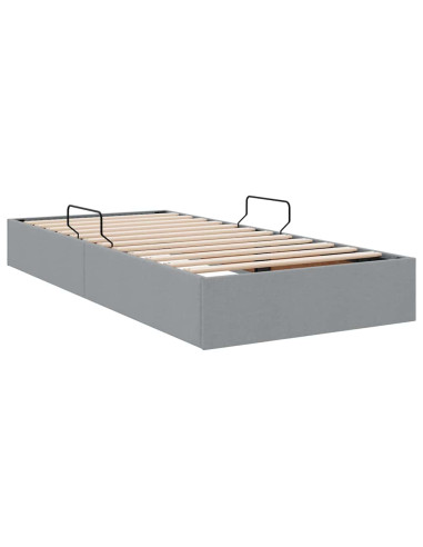 Letto con Contenitore Grigio chiaro 90 x 190 cm Tessuto
