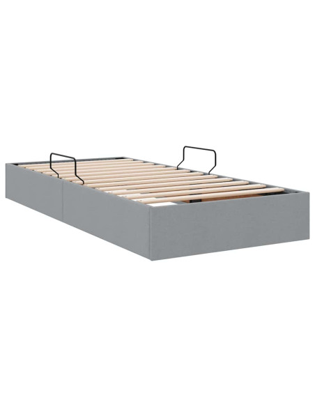 Letto con Contenitore Grigio chiaro 90 x 190 cm Tessuto