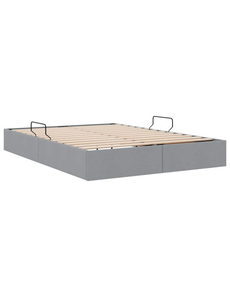 Letto con Contenitore Grigio chiaro 135 x 190 cm Tessuto